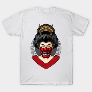 japanese women devil mask T-Shirt